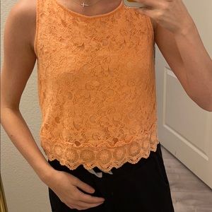ONE SALE UNTIL 12pm PST Lace peach top